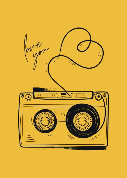 Sarı Retro Radyo Love You
