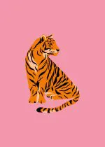 Pembe Zeminde Turuncu Kaplan