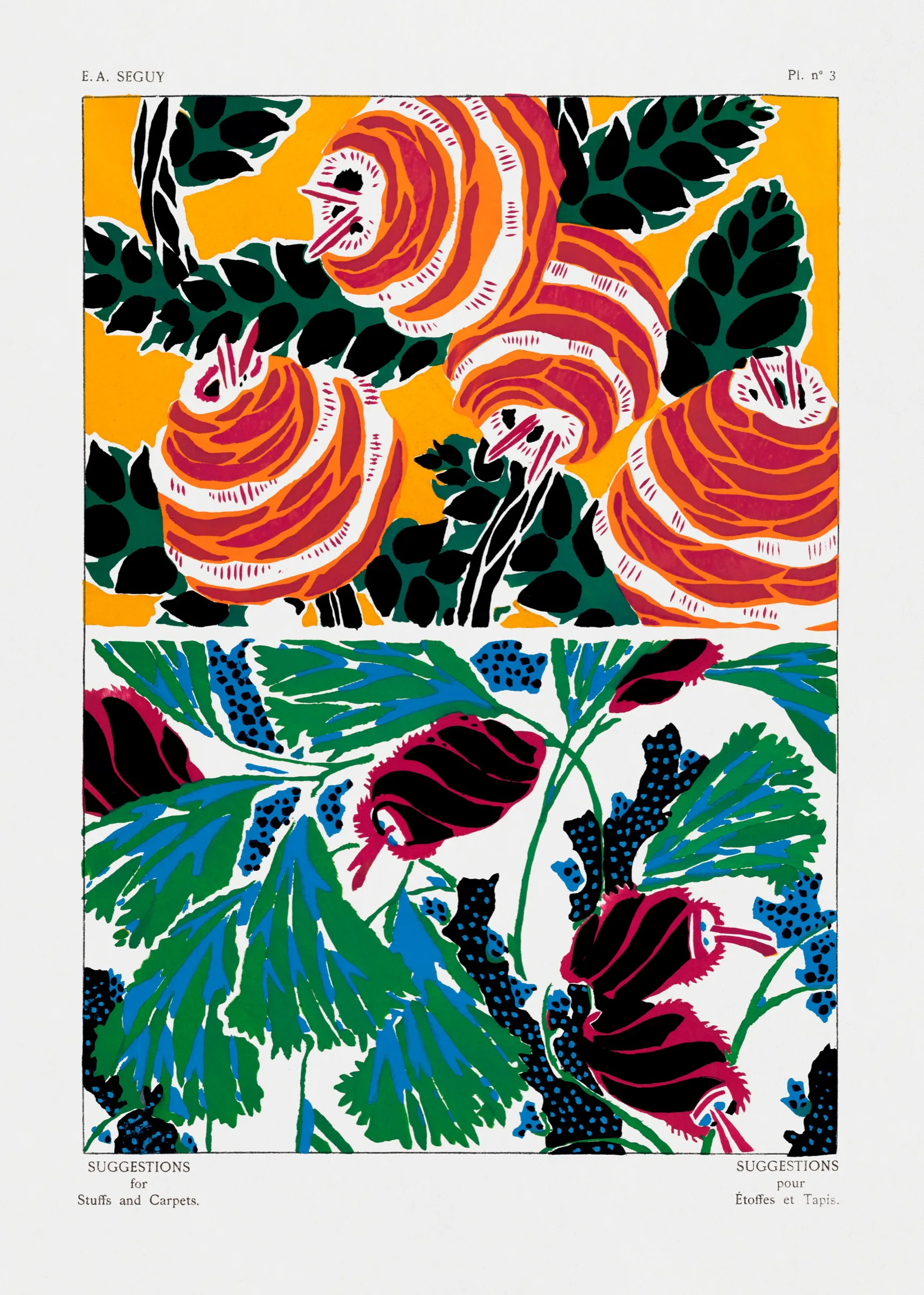 Art Deco Gül ve Yaprak Deseni Art Deco Gül ve Yaprak Deseni
