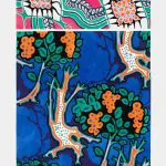 Art Deco Mavi Ağaç Deseni