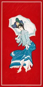 Şemsiyeli Kadın Art Nouveau