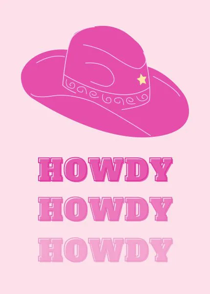 Pembe Kovboy Şapkası Howdy