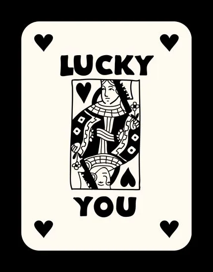 Siyah Lucky You Oyun Kartı