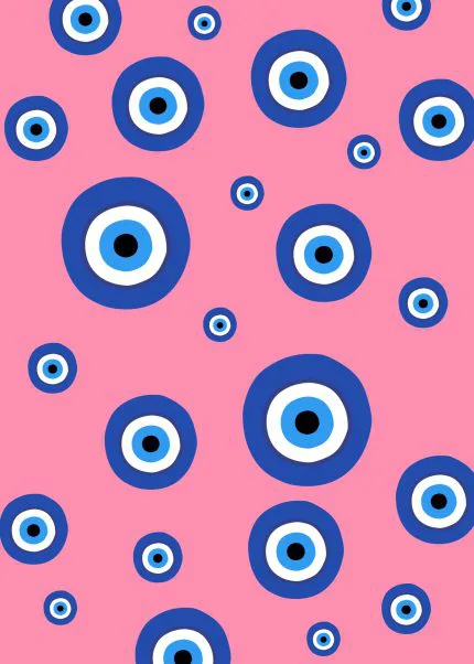 Pembe Zeminde Nazar Deseni