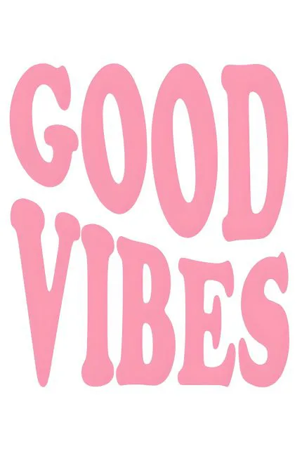 Good Vibes Pembe Balon Tipografi