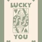 Adaçayı Yeşili Lucky You Kartı Kanvas Tablo