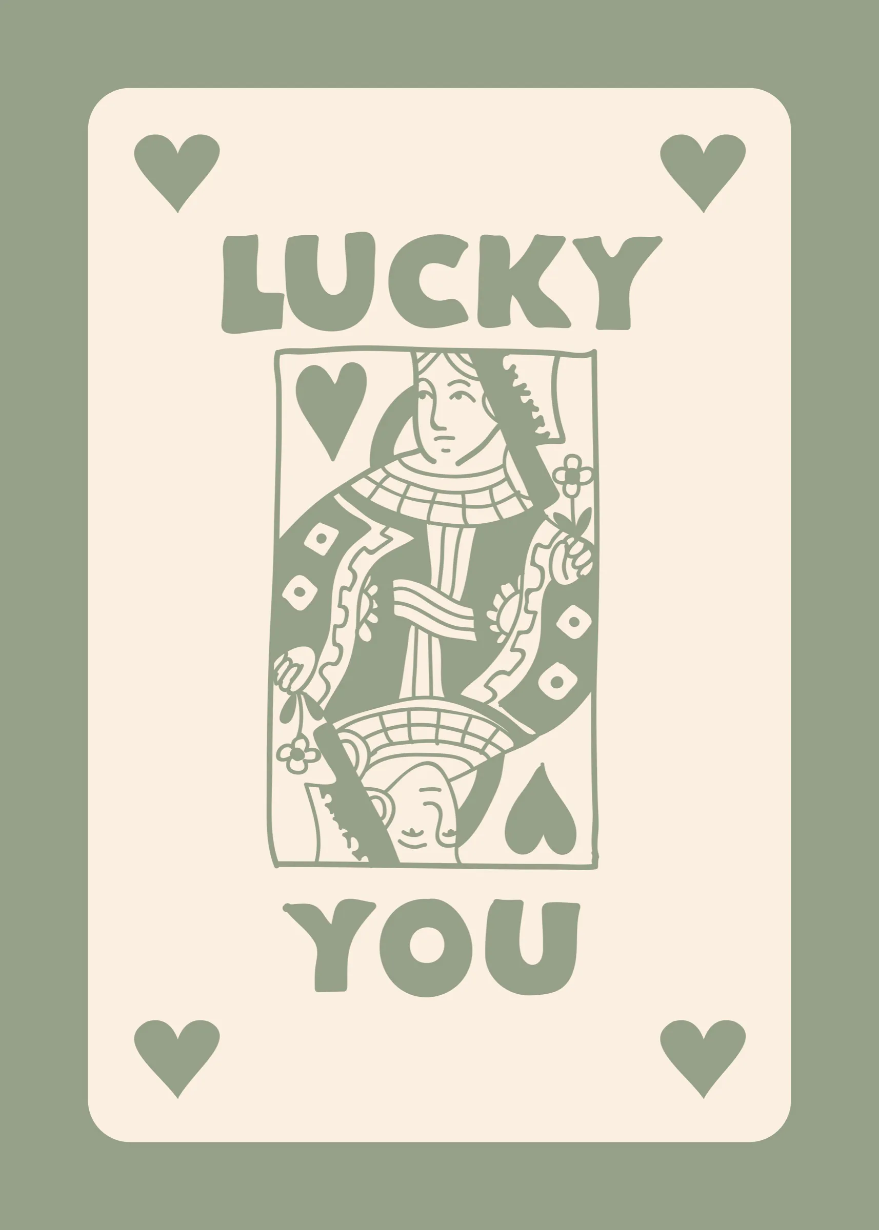 Adaçayı Yeşili Lucky You Kartı Adaçayı Yeşili Lucky You Kartı