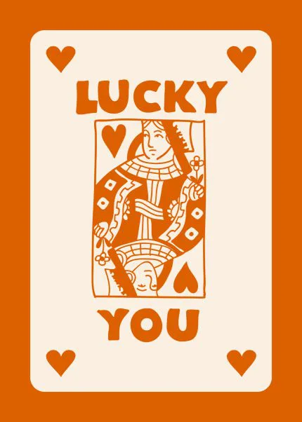 Turuncu Lucky You Oyun Kartı