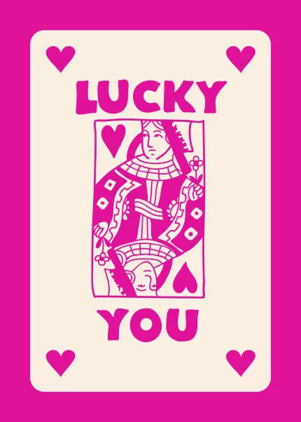Fuşya Lucky You Oyun Kartı