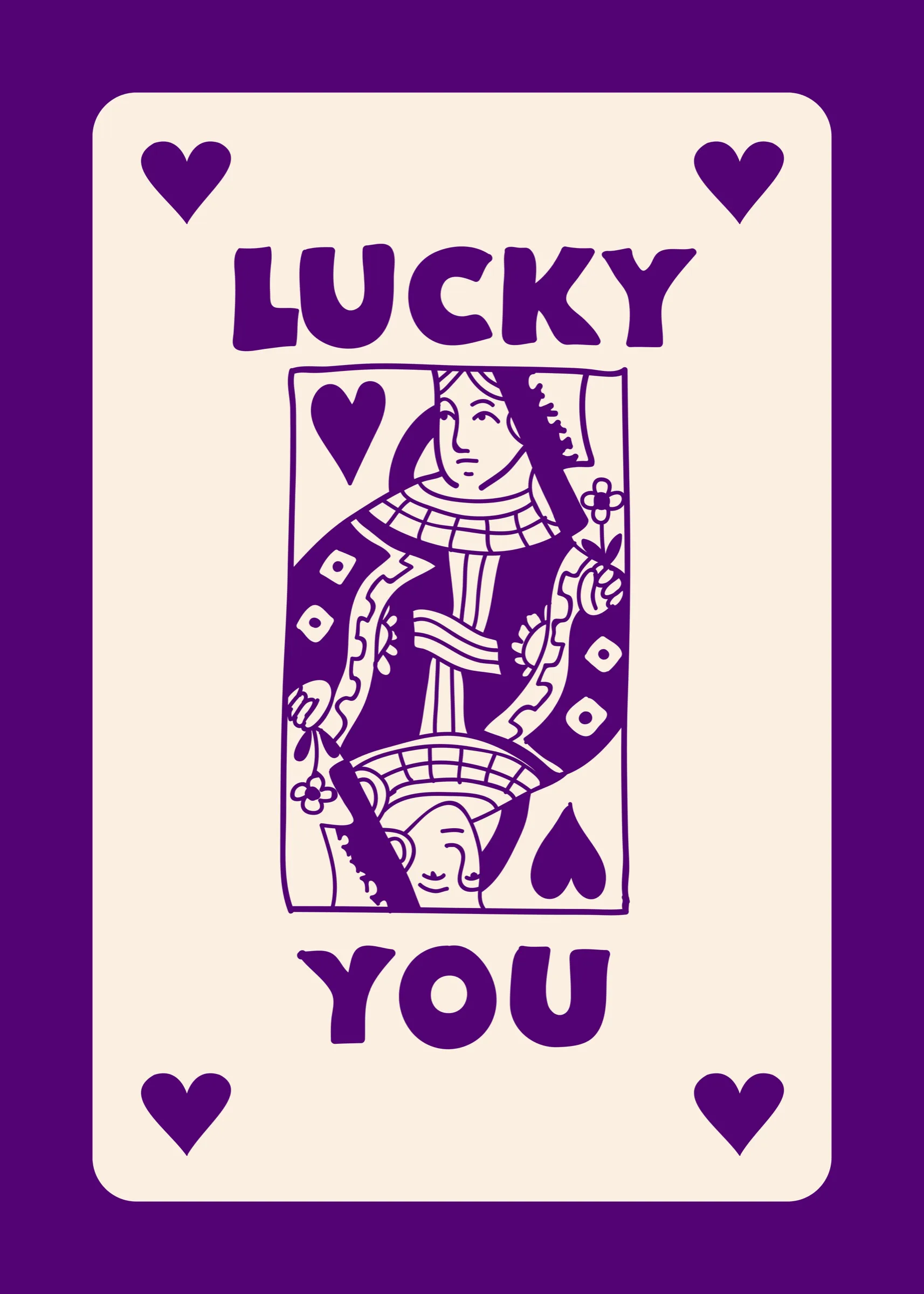 Mor Lucky You Oyun Kartı Mor Lucky You Oyun Kartı