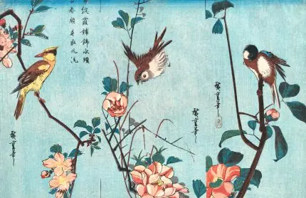Hiroshige Kuşlar ve Çiçekler