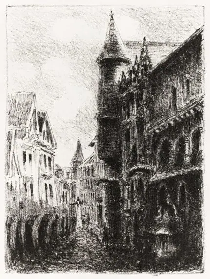Rouen Sokağı Gravürü