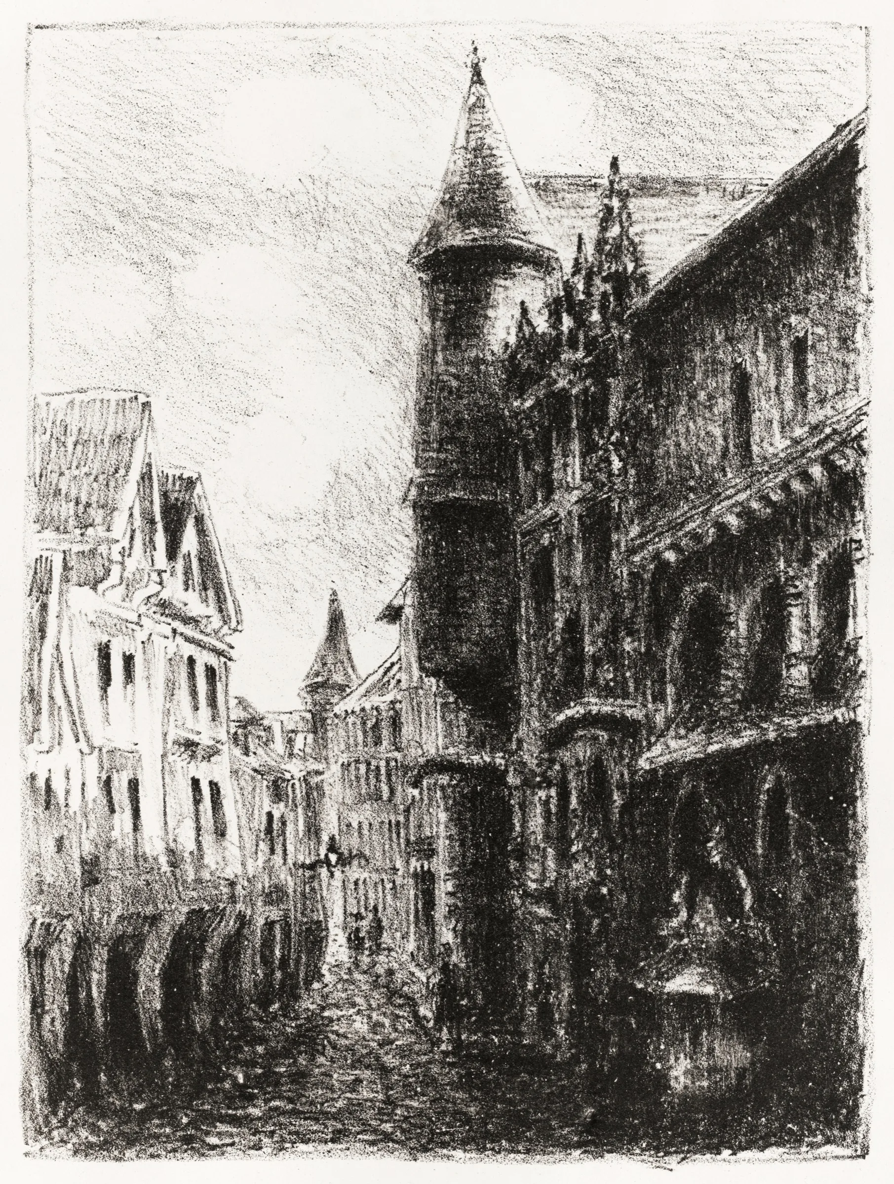 Rouen Sokağı Gravürü Rouen Sokağı Gravürü