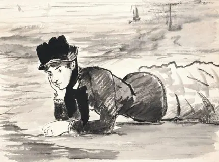 Sahilde Uzanan Kadın