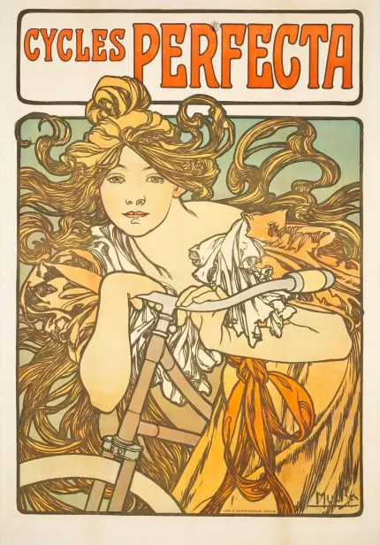 Perfecta Bisikletleri Art Nouveau Afişi