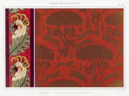 Kırmızı Damask Süsleme Levhası