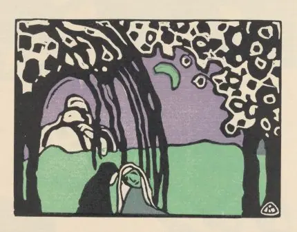 Kandinsky Sesler Yeşil Gravür