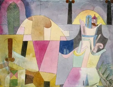 Klee Manzarada Siyah Sütunlar