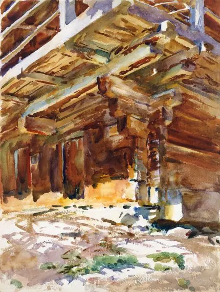 Abriès Dağ Evi Suluboyası