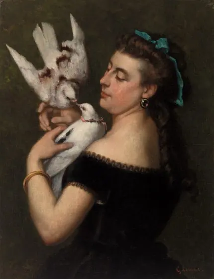 Güvercinli Kadın Courbet