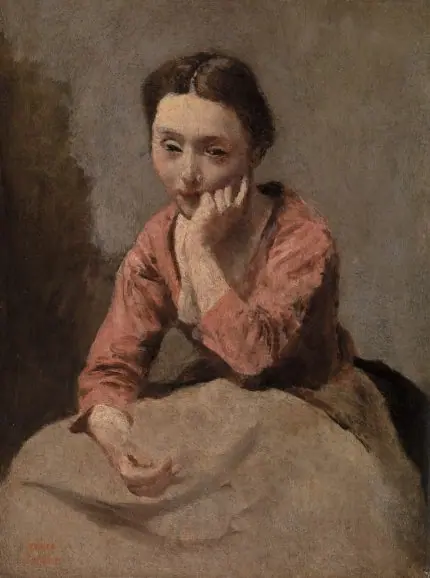 Düşünceli Genç Kadın Corot