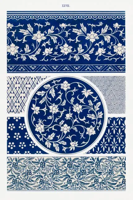Mavi Madalyonlu Doğu Deseni