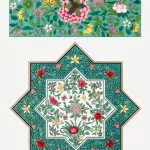 Yıldız Madalyonlu Çiçek Deseni