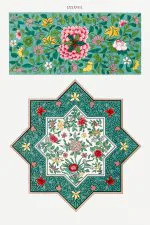 Yıldız Madalyonlu Çiçek Deseni