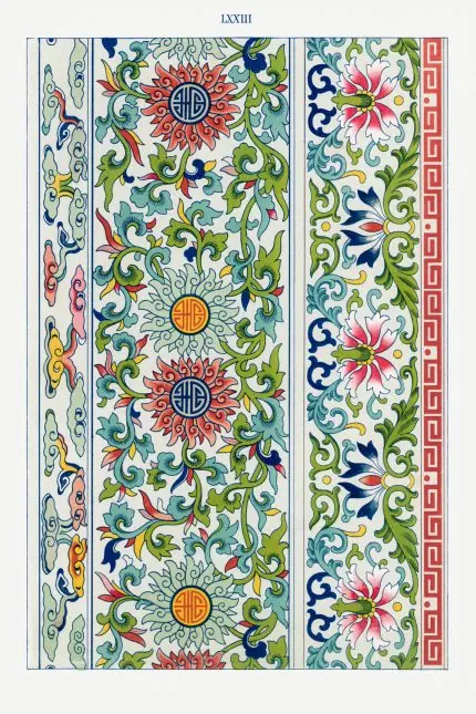 Bordürlü Nilüfer Deseni