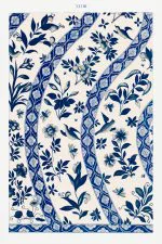 Dalgalı Mavi Çiçek Deseni