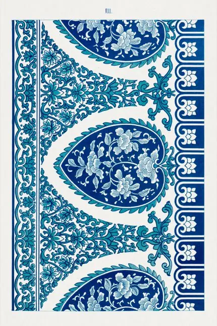 Mavi Şal Bordürü Deseni