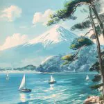 Fuji Dağı ve Çam Ağacı