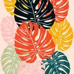 Renkli Monstera Yaprakları