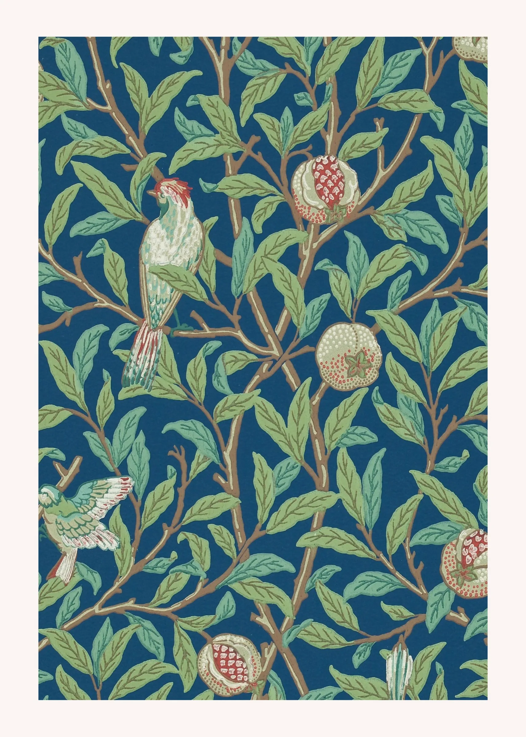 Morris Kuş ve Nar Deseni Morris Kuş ve Nar Deseni