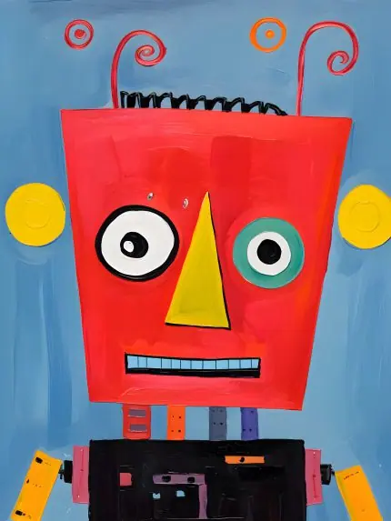 Yaylı Antenli Kırmızı Robot
