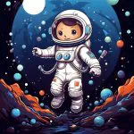 Ay Yüzeyinde Astronot