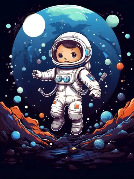 Ay Yüzeyinde Astronot
