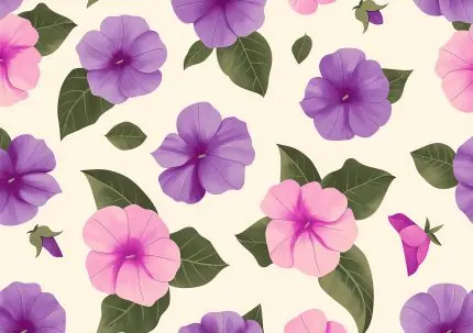 Mor ve Pembe Çiçek Deseni