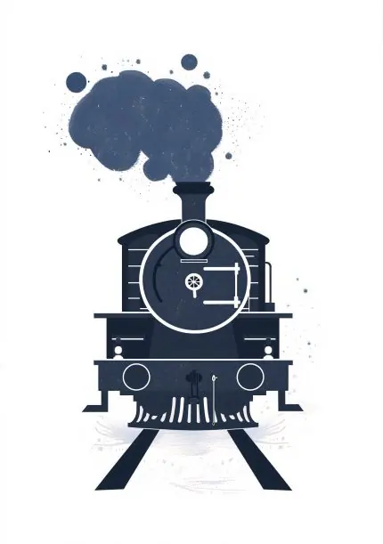 Lacivert Buharlı Tren