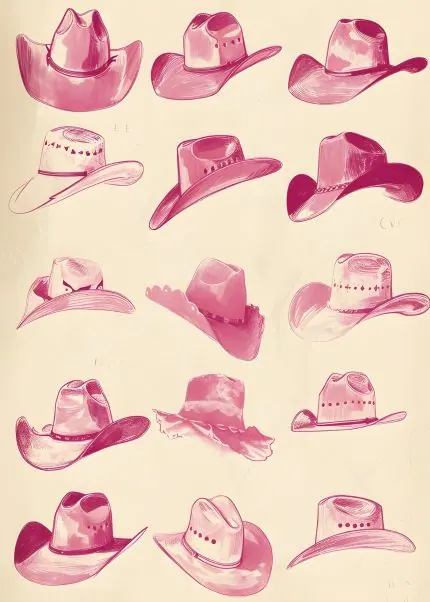 Pembe Kovboy Şapkaları Panosu