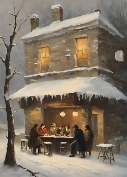 Karda Işıklı Kafe