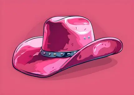 Pembe Kovboy Şapkası Pop Art