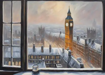 Pencereden Karlı Londra