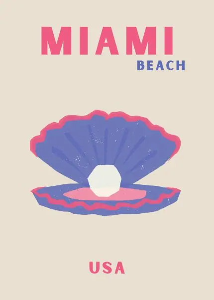 Miami Sahili İnci Afişi