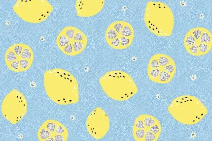 Mavi Zeminde Limon Deseni