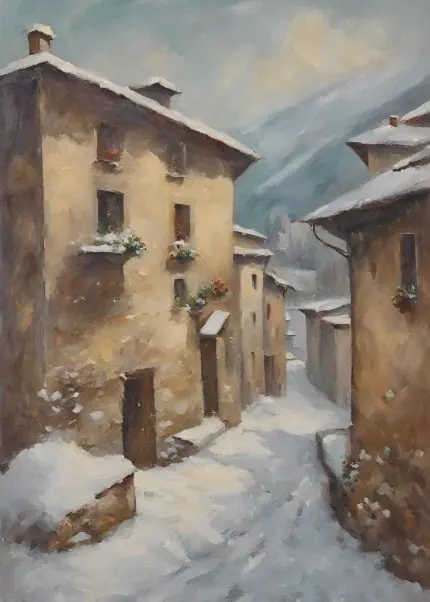 Karlı Dar Sokak