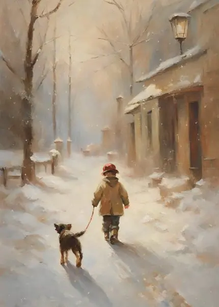 Karda Çocuk ve Köpeği II