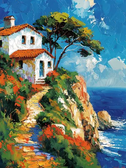 Akdeniz Kıyısında Ev İmpasto