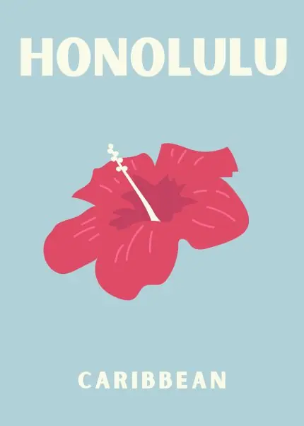 Honolulu Amber Çiçeği Afişi