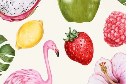 Flamingo ve Meyve Deseni
